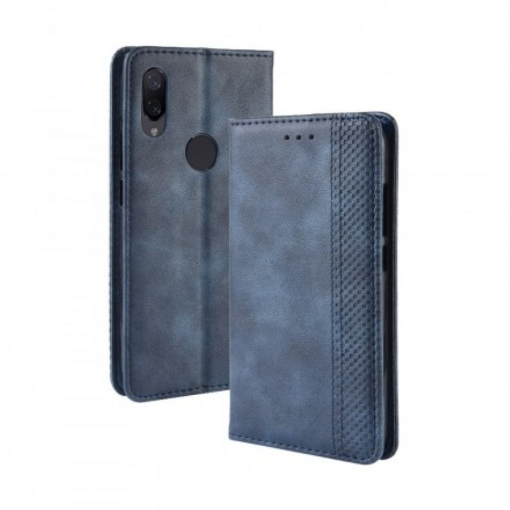 Schutzhülle Für Xiaomi Redmi Note 7 Flip Case Stilisierter Vintage-ledereffekt