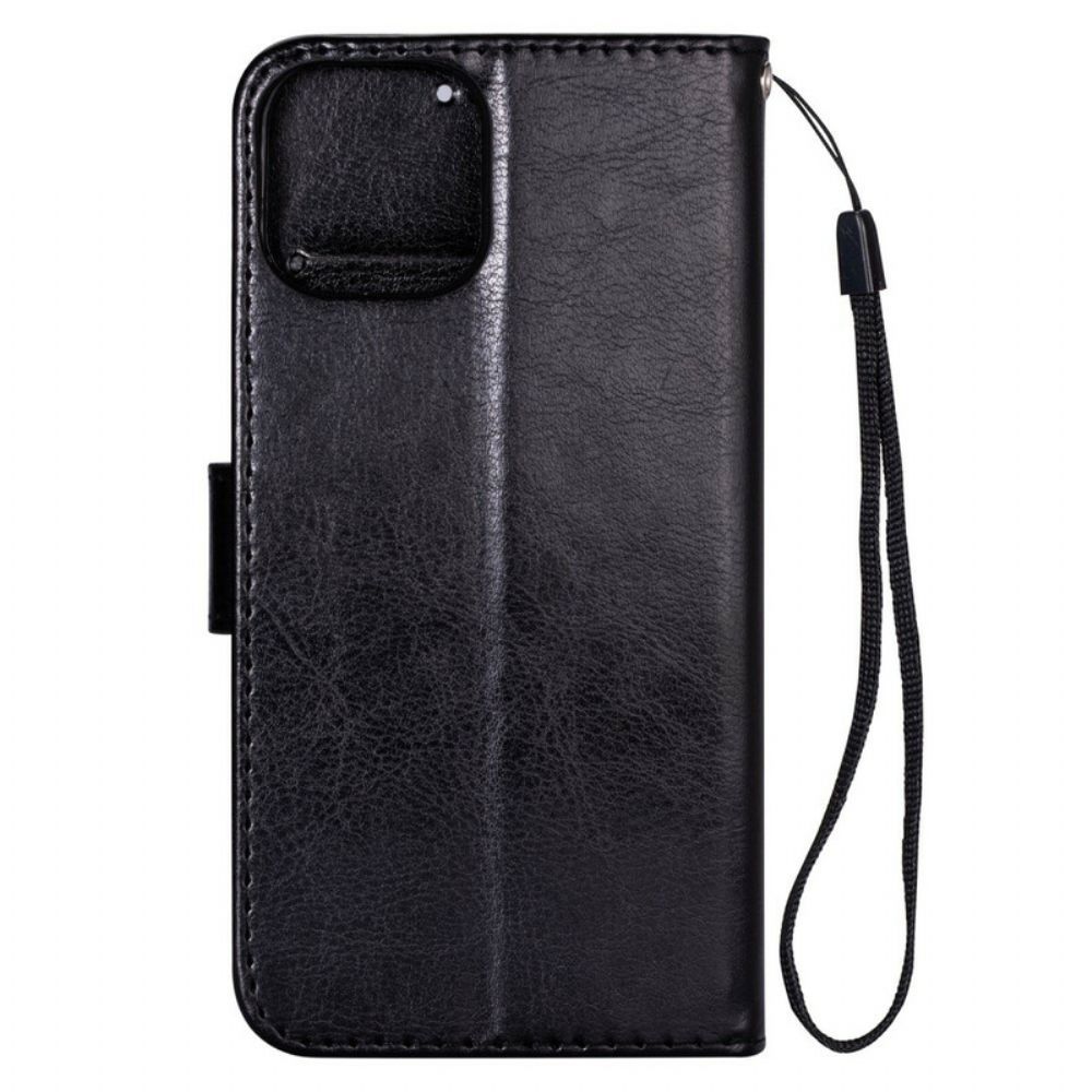 Flip Case Für iPhone 11 Pro Max Mit Kordel Armband In Lederoptik