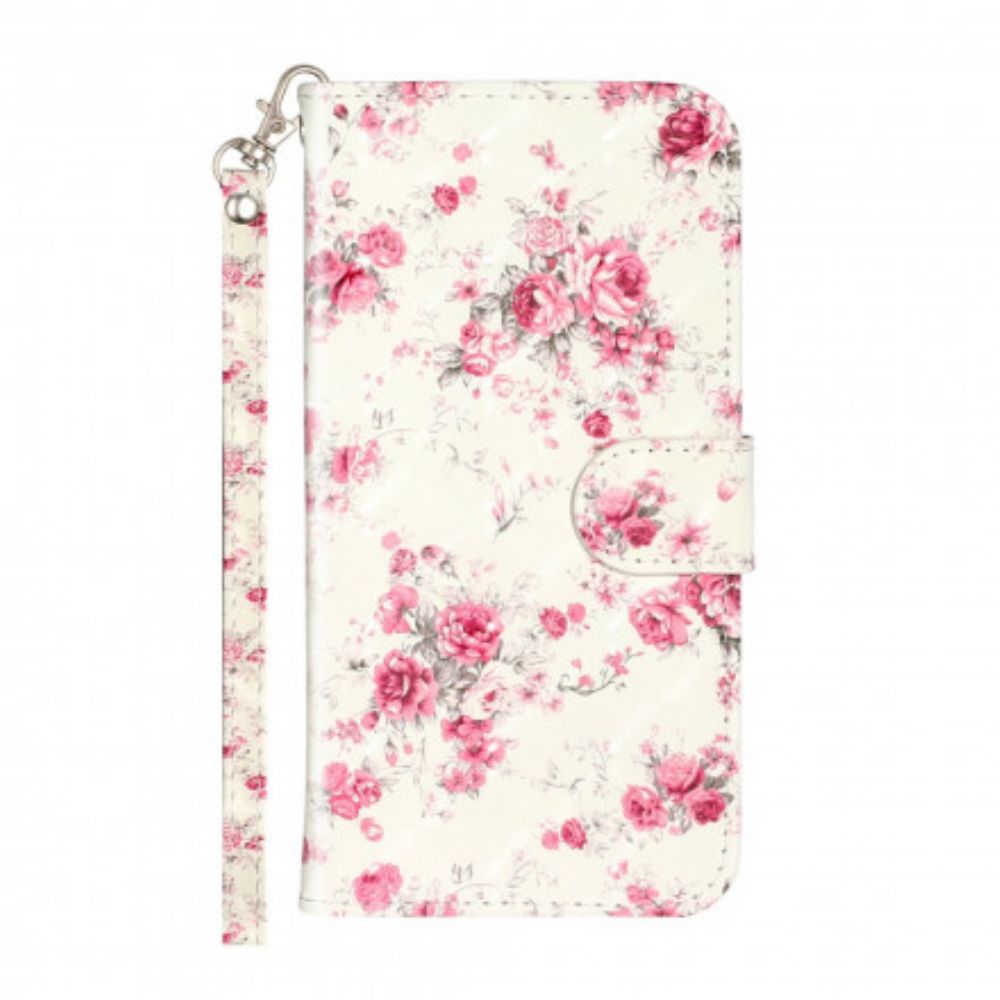 Flip Case Für iPhone 11 Pro Max Mit Kordel Blumen Lichtflecken Mit Riemen