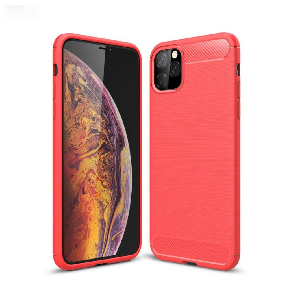 Handyhülle Für iPhone 11 Pro Max Gebürstete Kohlefaser