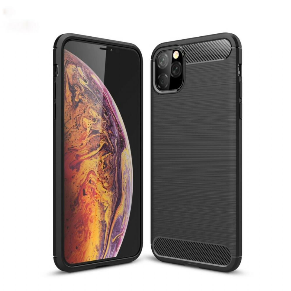 Handyhülle Für iPhone 11 Pro Max Gebürstete Kohlefaser