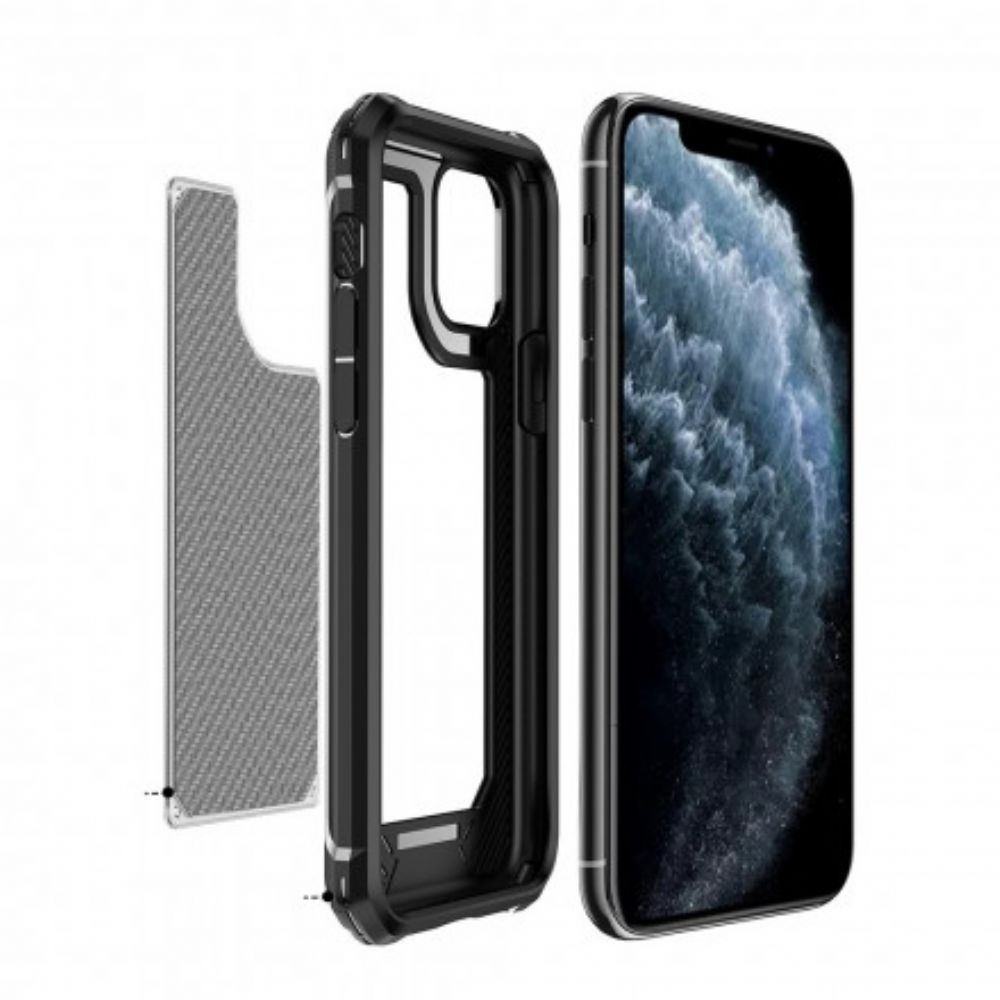 Handyhülle Für iPhone 11 Pro Max Transparente Kohlefaserstruktur