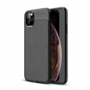 Hülle Für iPhone 11 Pro Max Doppellinie Litschi-leder-effekt