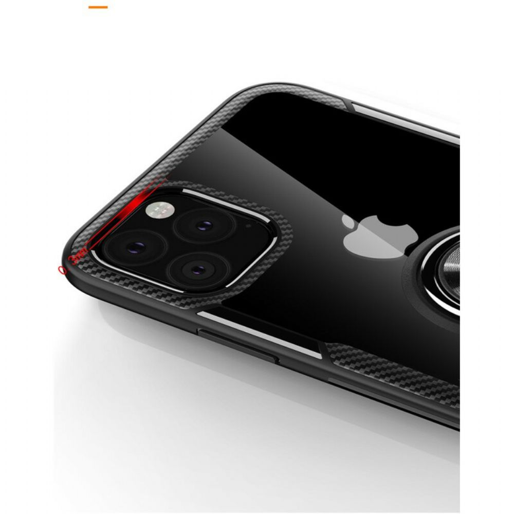 Hülle Für iPhone 11 Pro Max Ring-stützkanten Metalleffekt