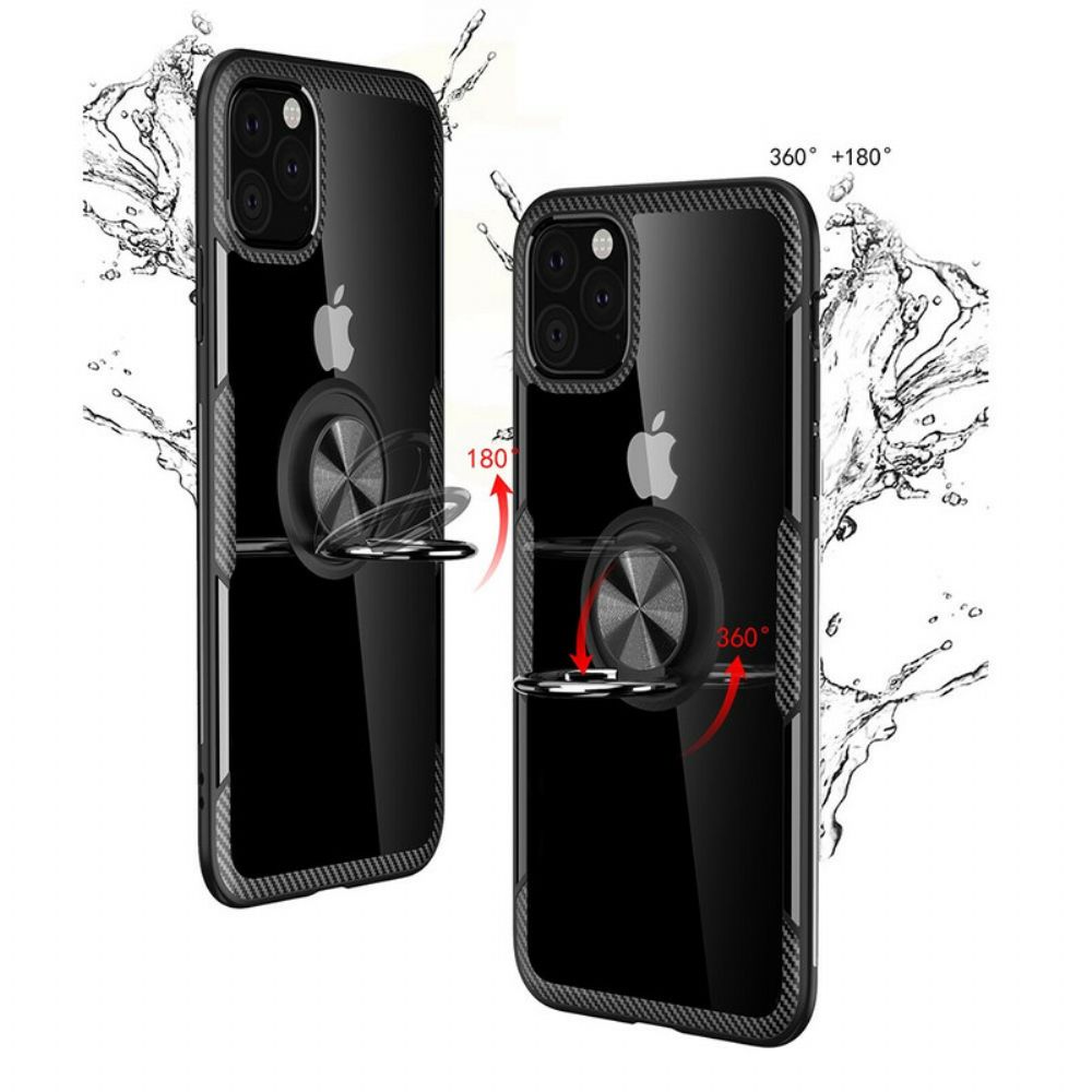 Hülle Für iPhone 11 Pro Max Ring-stützkanten Metalleffekt