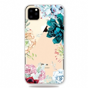 Hülle Für iPhone 11 Pro Max Transparente Aquarellblumen