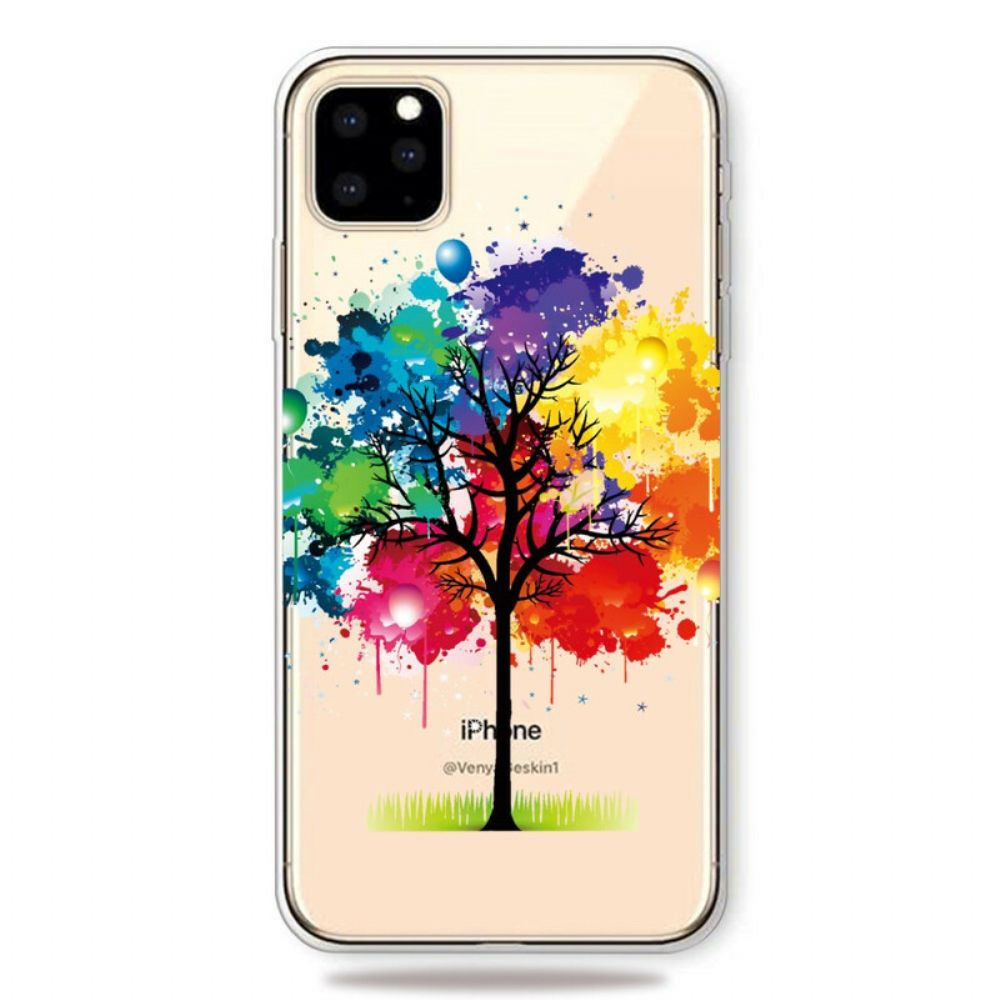 Hülle Für iPhone 11 Pro Max Transparenter Aquarellbaum