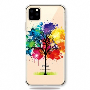 Hülle Für iPhone 11 Pro Max Transparenter Aquarellbaum