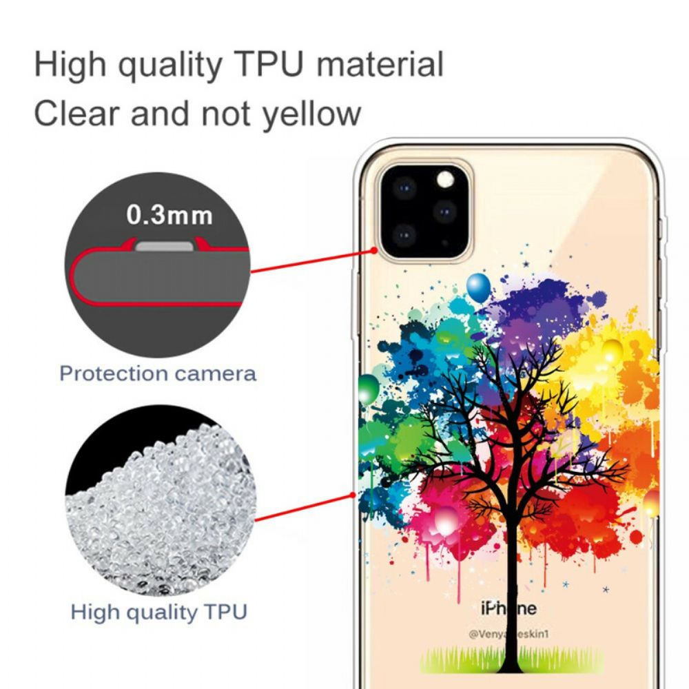 Hülle Für iPhone 11 Pro Max Transparenter Aquarellbaum