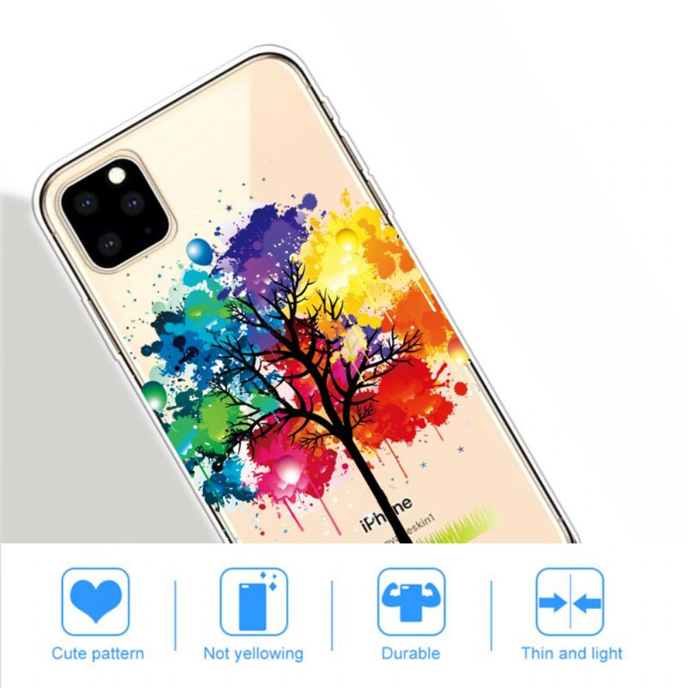 Hülle Für iPhone 11 Pro Max Transparenter Aquarellbaum