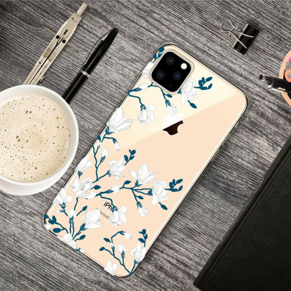 Hülle Für iPhone 11 Pro Max Weiße Blumen