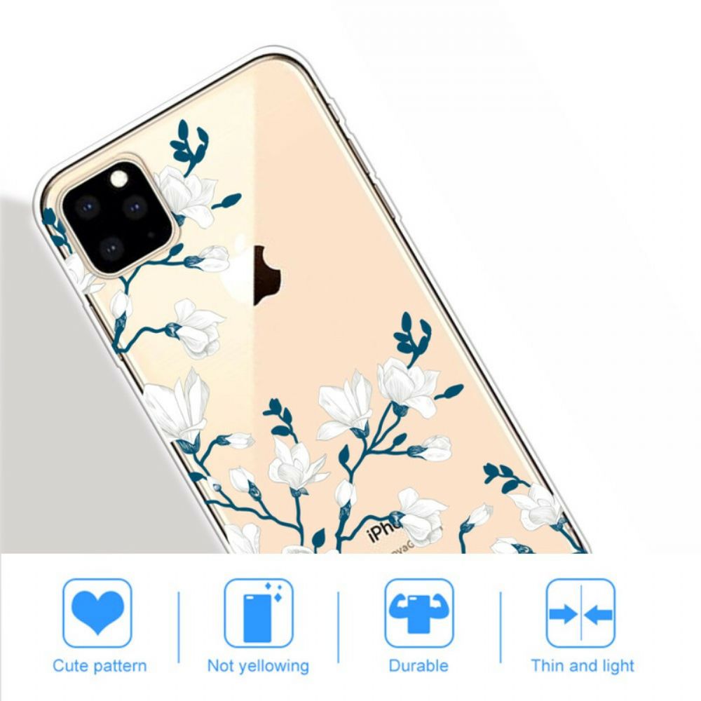 Hülle Für iPhone 11 Pro Max Weiße Blumen