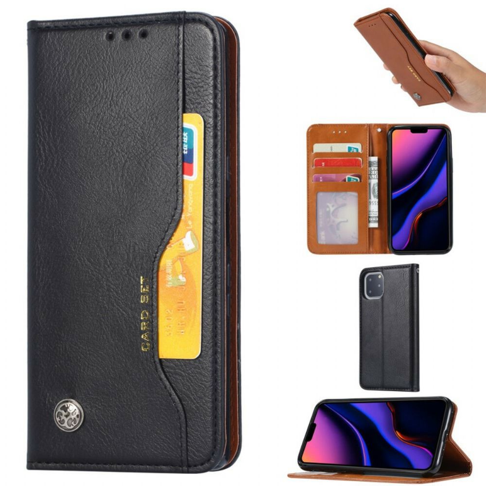 Schutzhülle Für iPhone 11 Pro Max Flip Case Kartenetui Aus Kunstleder