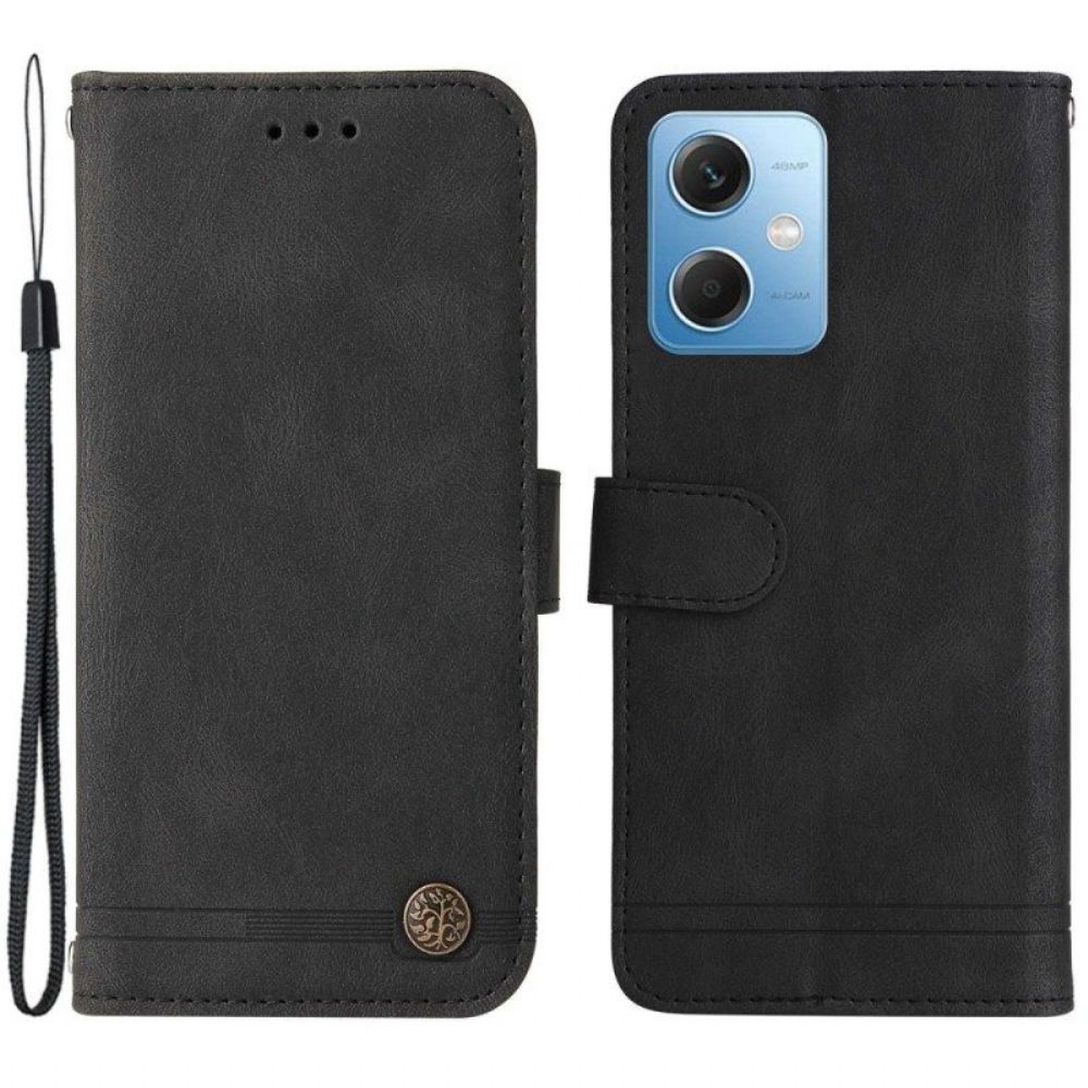 Flip Case Für Xiaomi Redmi Note 12 5G Lederstil Mit Dekorativer Niete