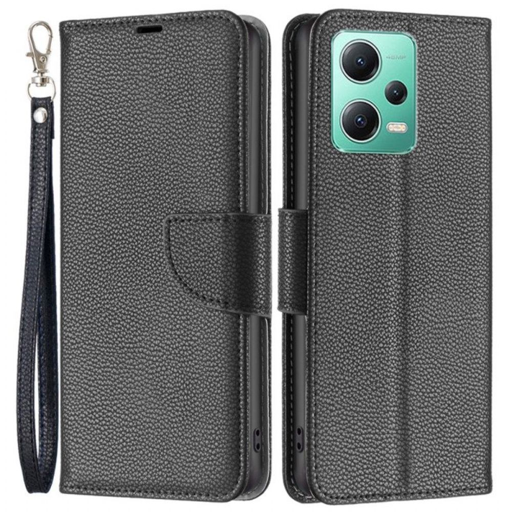 Flip Case Für Xiaomi Redmi Note 12 5G Litschi-schrägverschluss