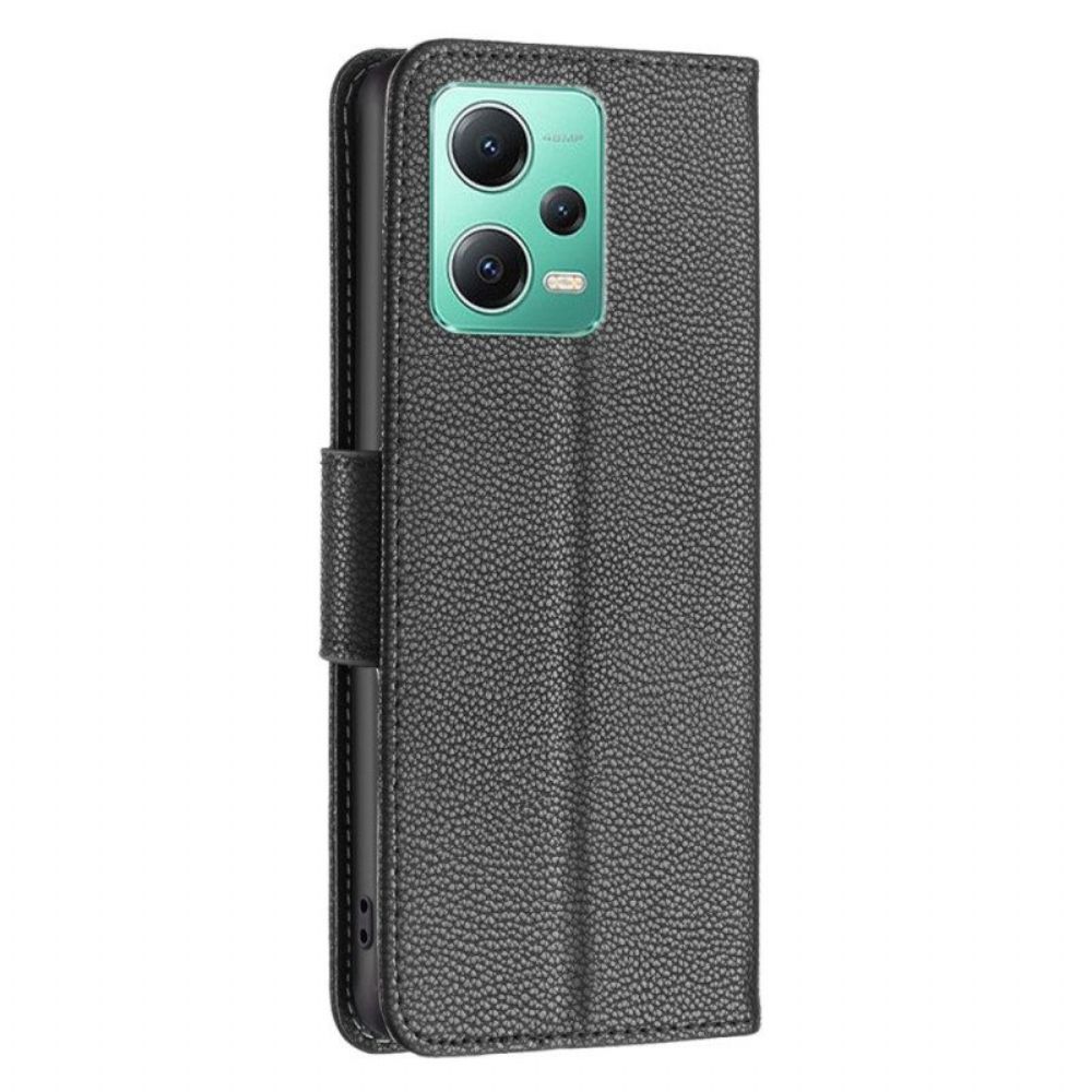 Flip Case Für Xiaomi Redmi Note 12 5G Litschi-schrägverschluss