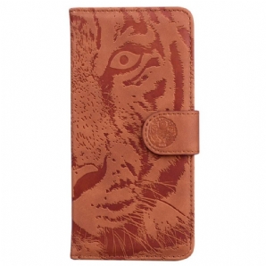 Flip Case Für Xiaomi Redmi Note 12 5G Tiger-fußabdruck