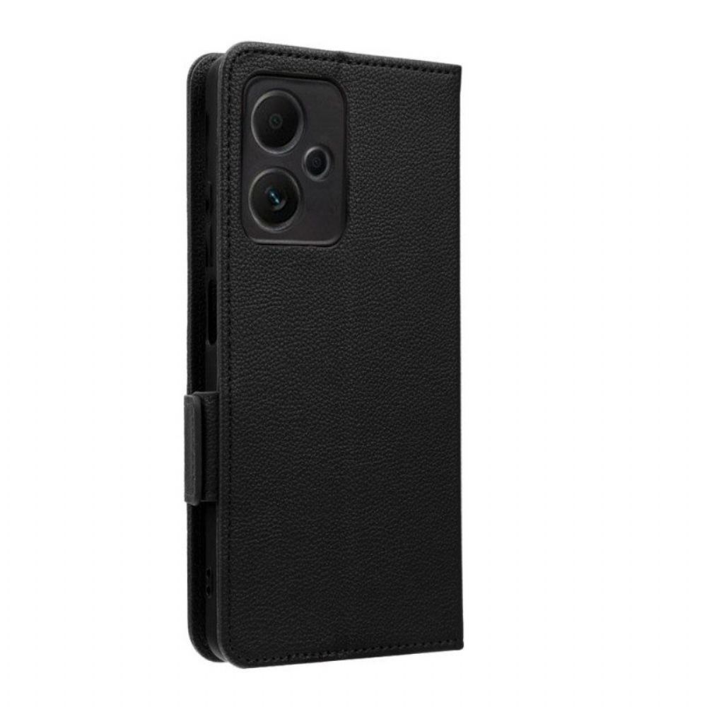 Flip Case Für Xiaomi Redmi Note 12 5G Ultrafeiner Litschi-stil