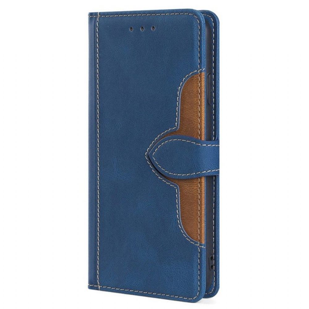 Flip Case Für Xiaomi Redmi Note 12 5G Zweifarbiges Blumenmuster