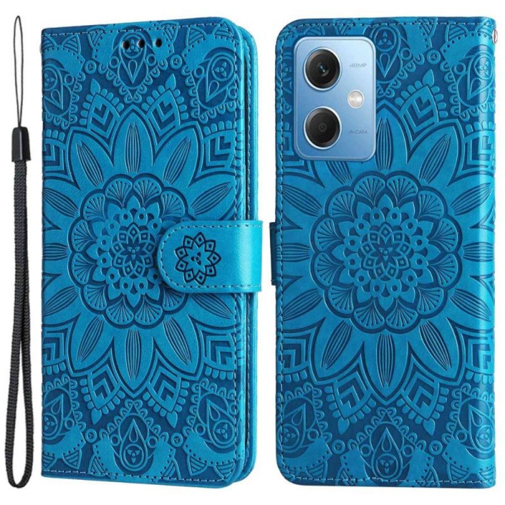 Lederhüllen Für Xiaomi Redmi Note 12 5G Mit Kordel Mandala-dekoration Mit Riemen