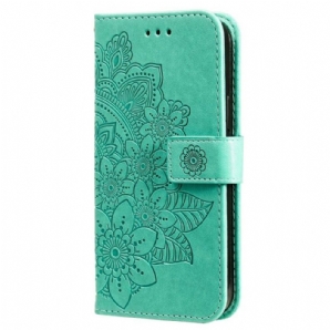 Lederhüllen Für Xiaomi Redmi Note 12 5G Mit Kordel Riemen-blumen-mandala