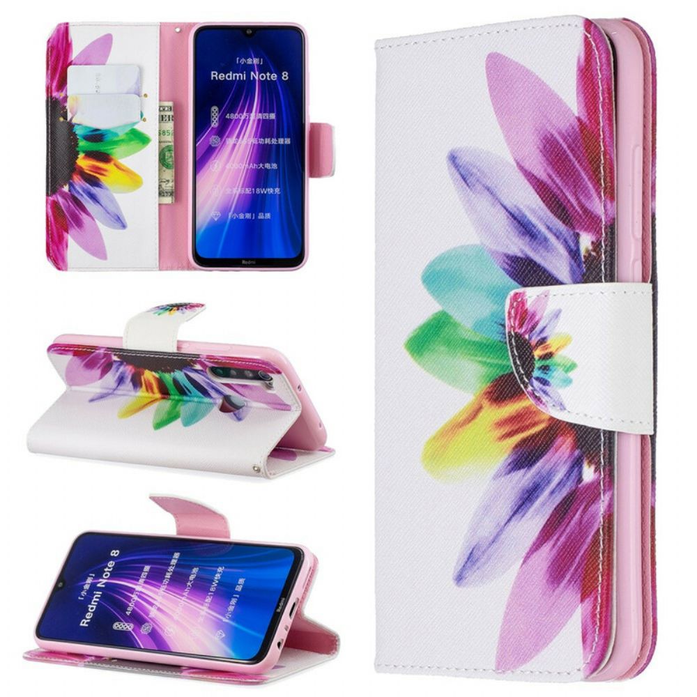 Flip Case Für Xiaomi Redmi Note 8 Aquarell Blume