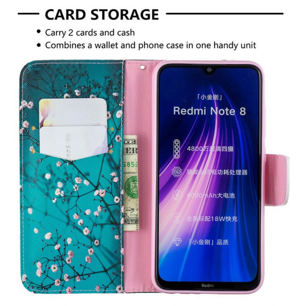 Flip Case Für Xiaomi Redmi Note 8 Blühender Baum