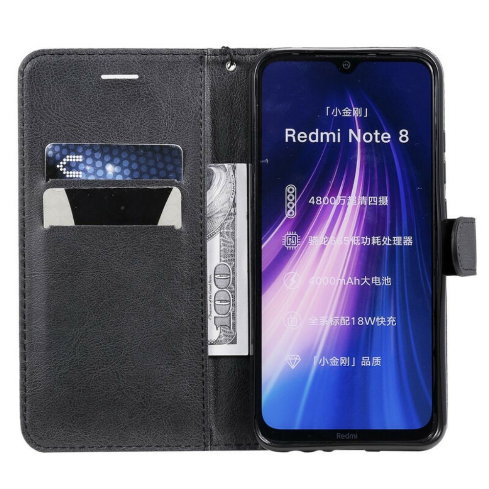 Flip Case Für Xiaomi Redmi Note 8 Mit Kordel Armband In Lederoptik