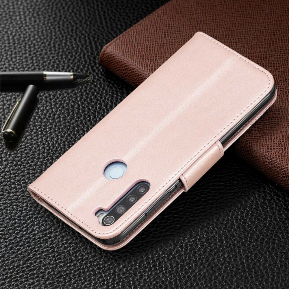 Flip Case Für Xiaomi Redmi Note 8 Mit Kordel Schmetterlinge Bedruckter Riemen