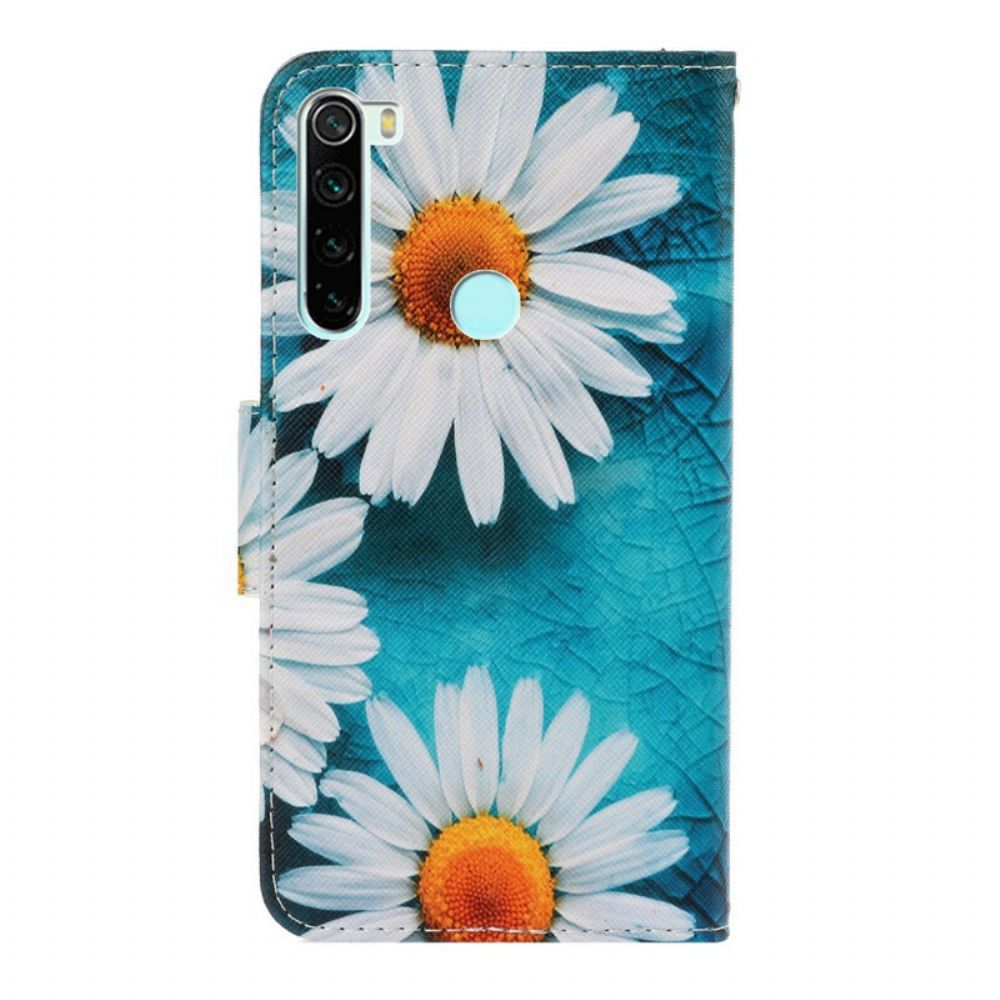 Flip Case Für Xiaomi Redmi Note 8 Mit Kordel Tanga-gänseblümchen