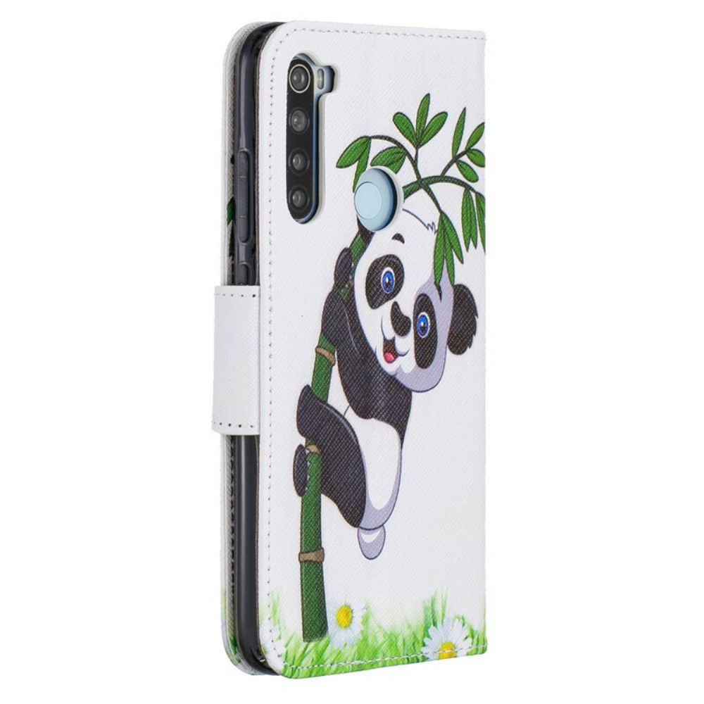 Flip Case Für Xiaomi Redmi Note 8 Panda Auf Bambus