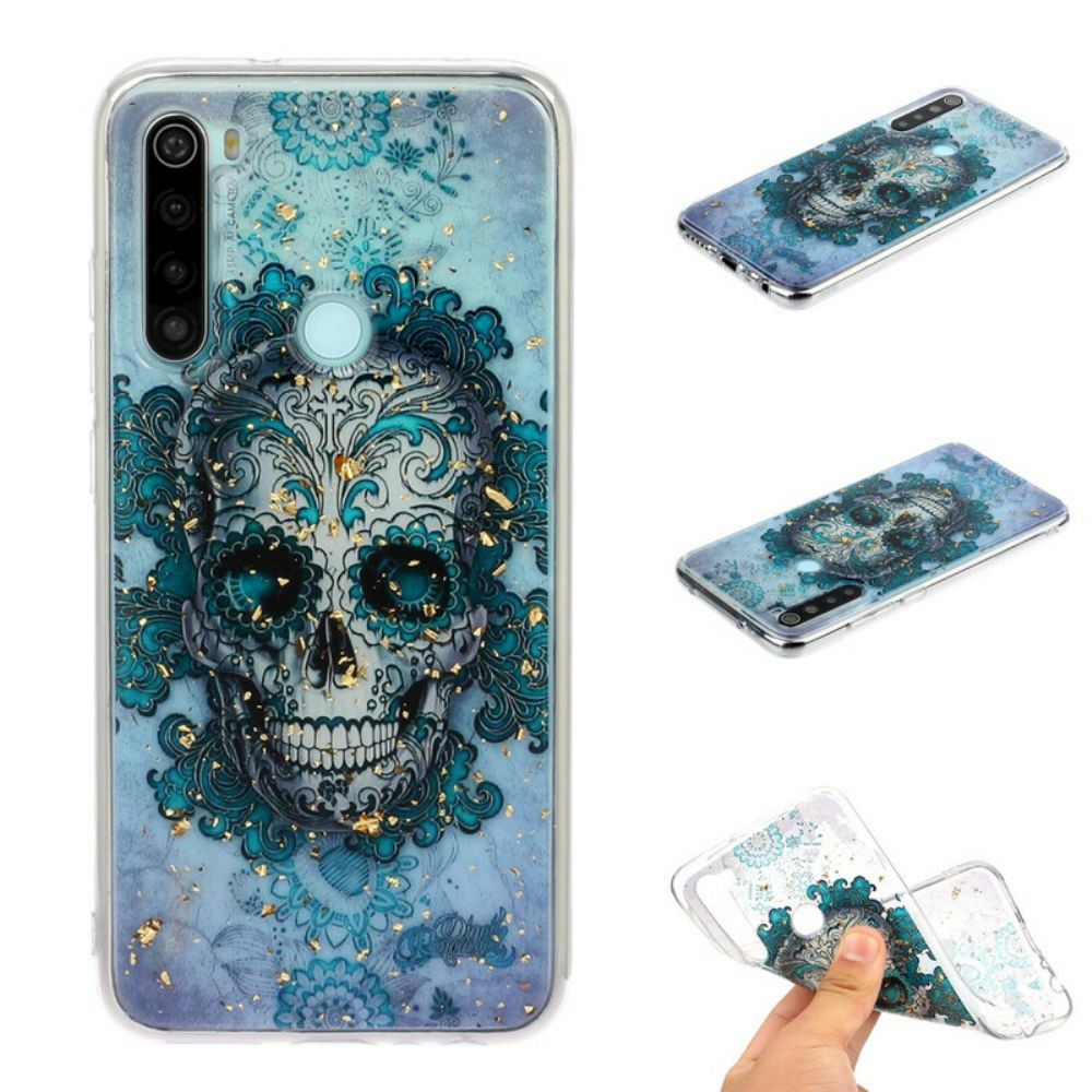 Handyhülle Für Xiaomi Redmi Note 8 Blauer Totenkopf