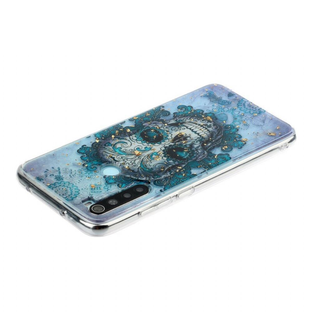 Handyhülle Für Xiaomi Redmi Note 8 Blauer Totenkopf