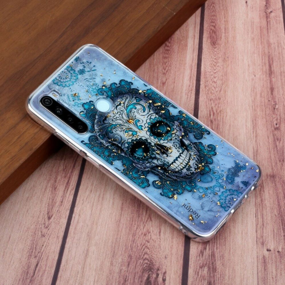 Handyhülle Für Xiaomi Redmi Note 8 Blauer Totenkopf