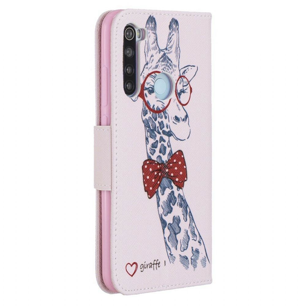 Lederhüllen Für Xiaomi Redmi Note 8 Nerdige Giraffe