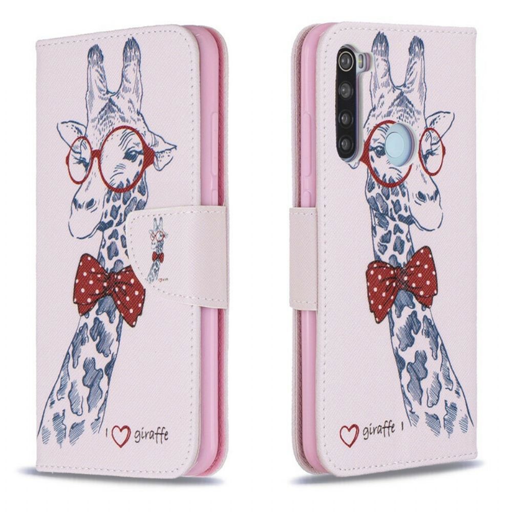 Lederhüllen Für Xiaomi Redmi Note 8 Nerdige Giraffe