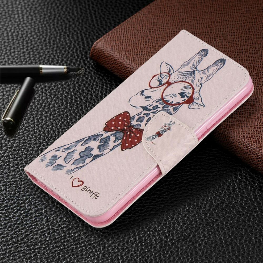 Lederhüllen Für Xiaomi Redmi Note 8 Nerdige Giraffe