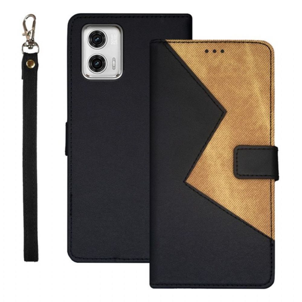 Flip Case Für Moto G73 5G Zweifarbiges Idewei