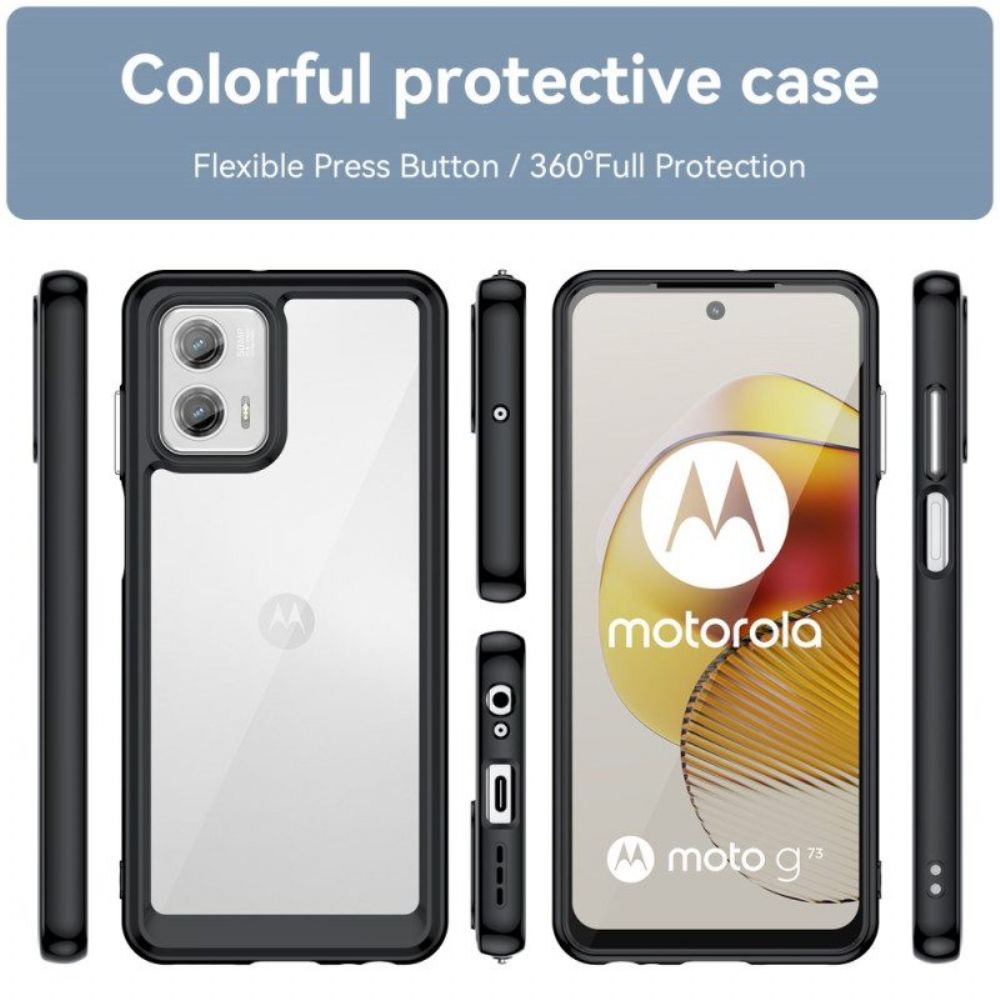 Handyhülle Für Moto G73 5G Transparenter Hybrid