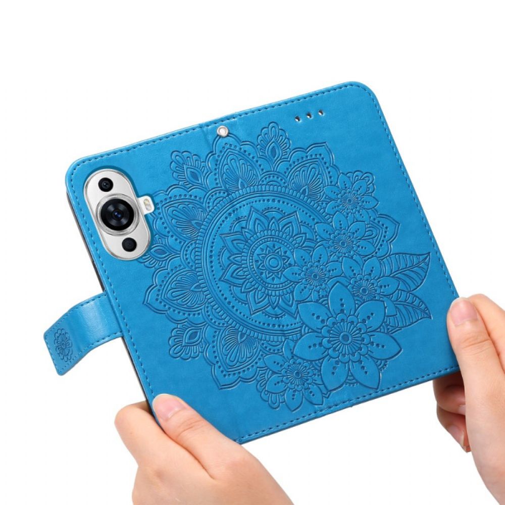 Lederhüllen Für Huawei Nova 11 Pro Riemen Mit Blumenmuster