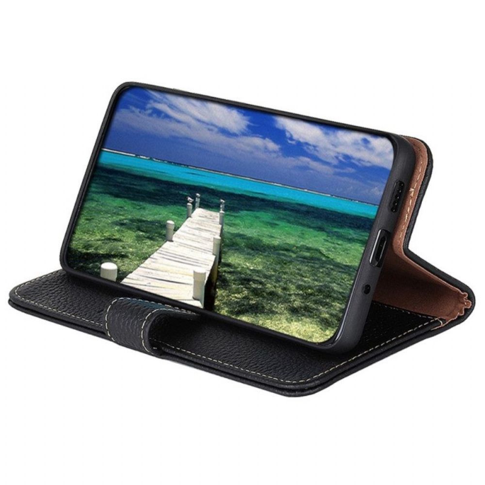 Flip Case Für Samsung Galaxy M13 Khazneh Litschi-leder