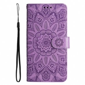 Flip Case Für Samsung Galaxy M13 Mit Kordel Riemchen-sonnenblume