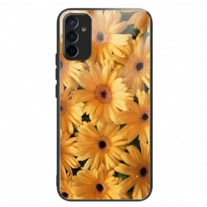 Handyhülle Für Samsung Galaxy M13 Sonnenblumen Gehärtetes Glas