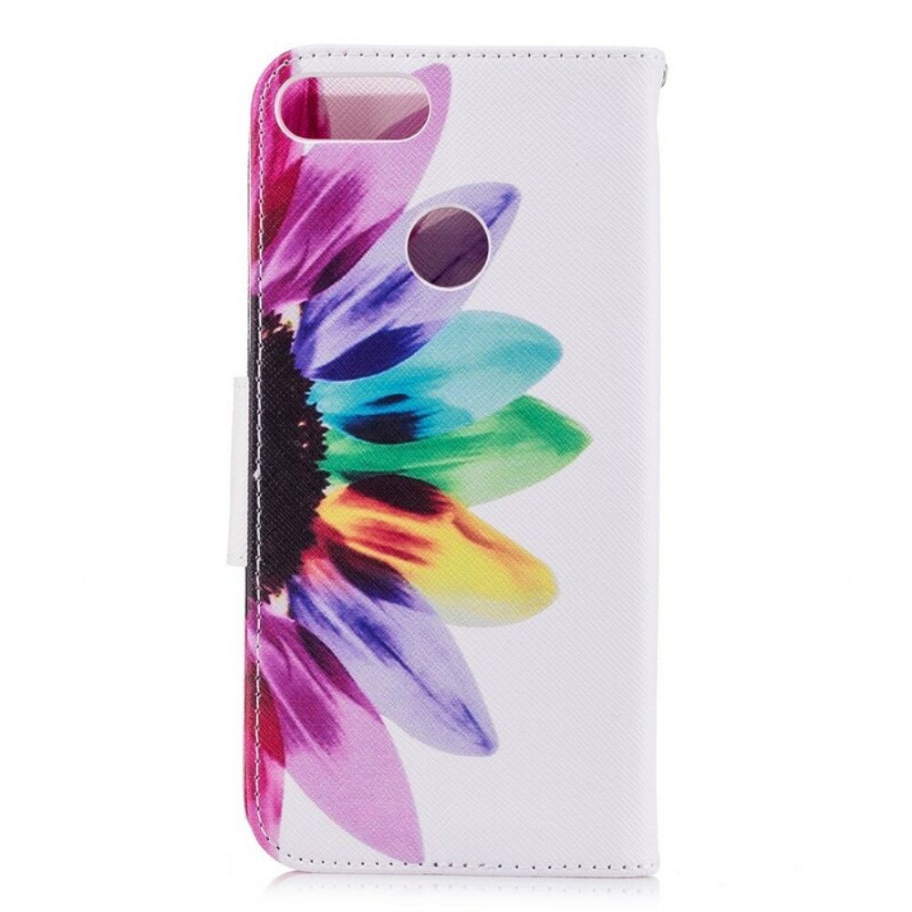 Lederhüllen Für Huawei P Smart Aquarell Blume