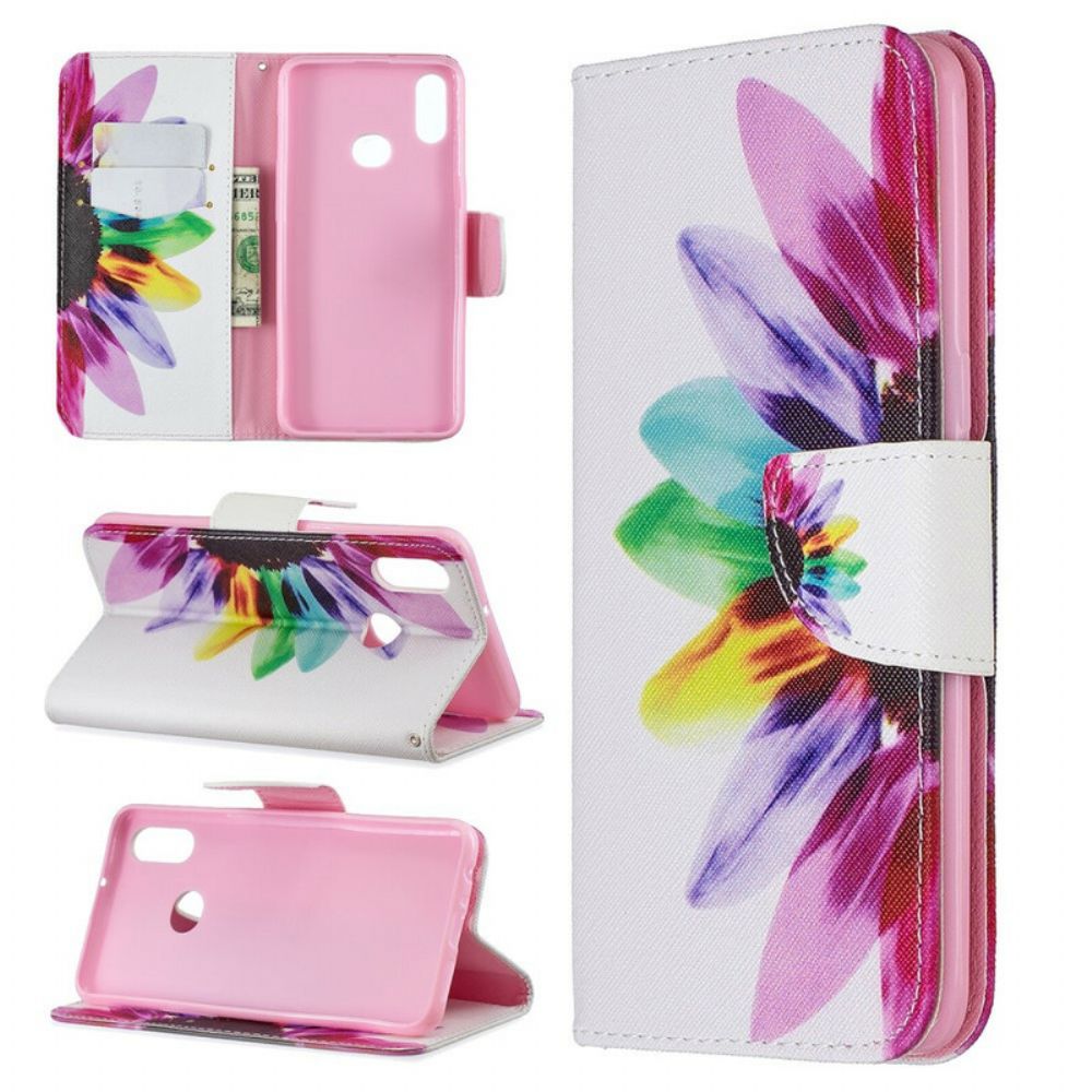 Flip Case Für Samsung Galaxy A10s Aquarell Blume