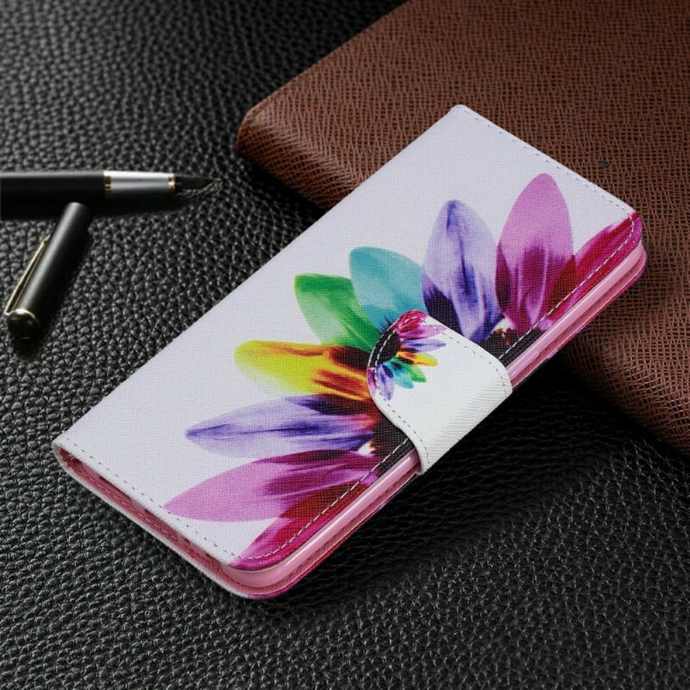 Flip Case Für Samsung Galaxy A10s Aquarell Blume