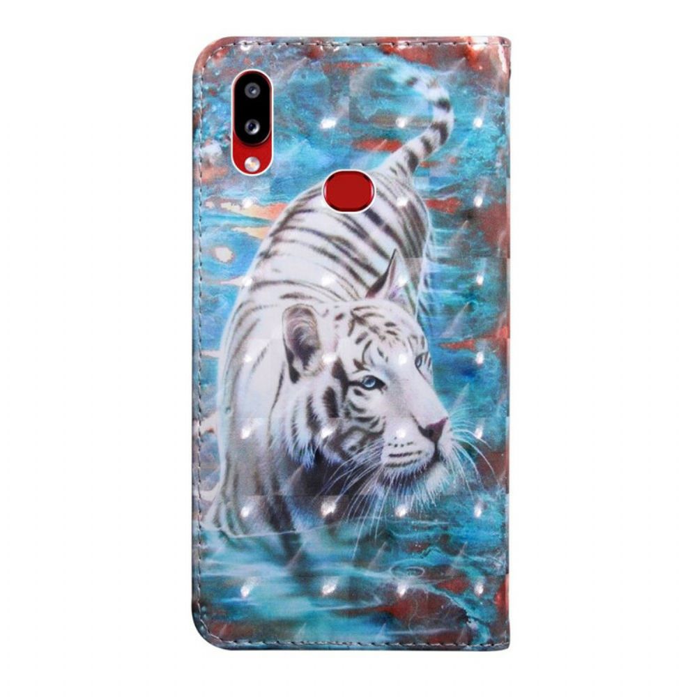 Flip Case Für Samsung Galaxy A10s Lichtfleck Lucian Der Tiger