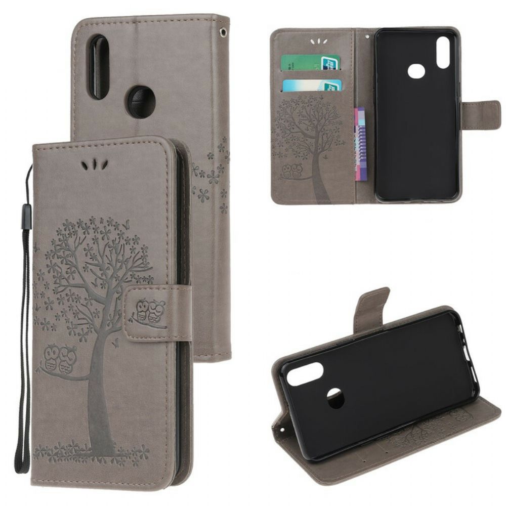 Flip Case Für Samsung Galaxy A10s Mit Kordel Baum Und Riemcheneulen