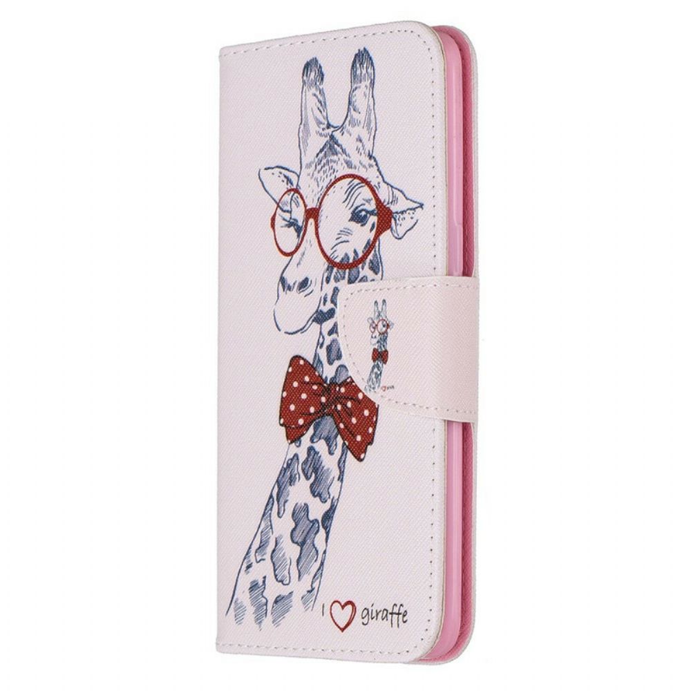 Flip Case Für Samsung Galaxy A10s Schlaue Giraffe