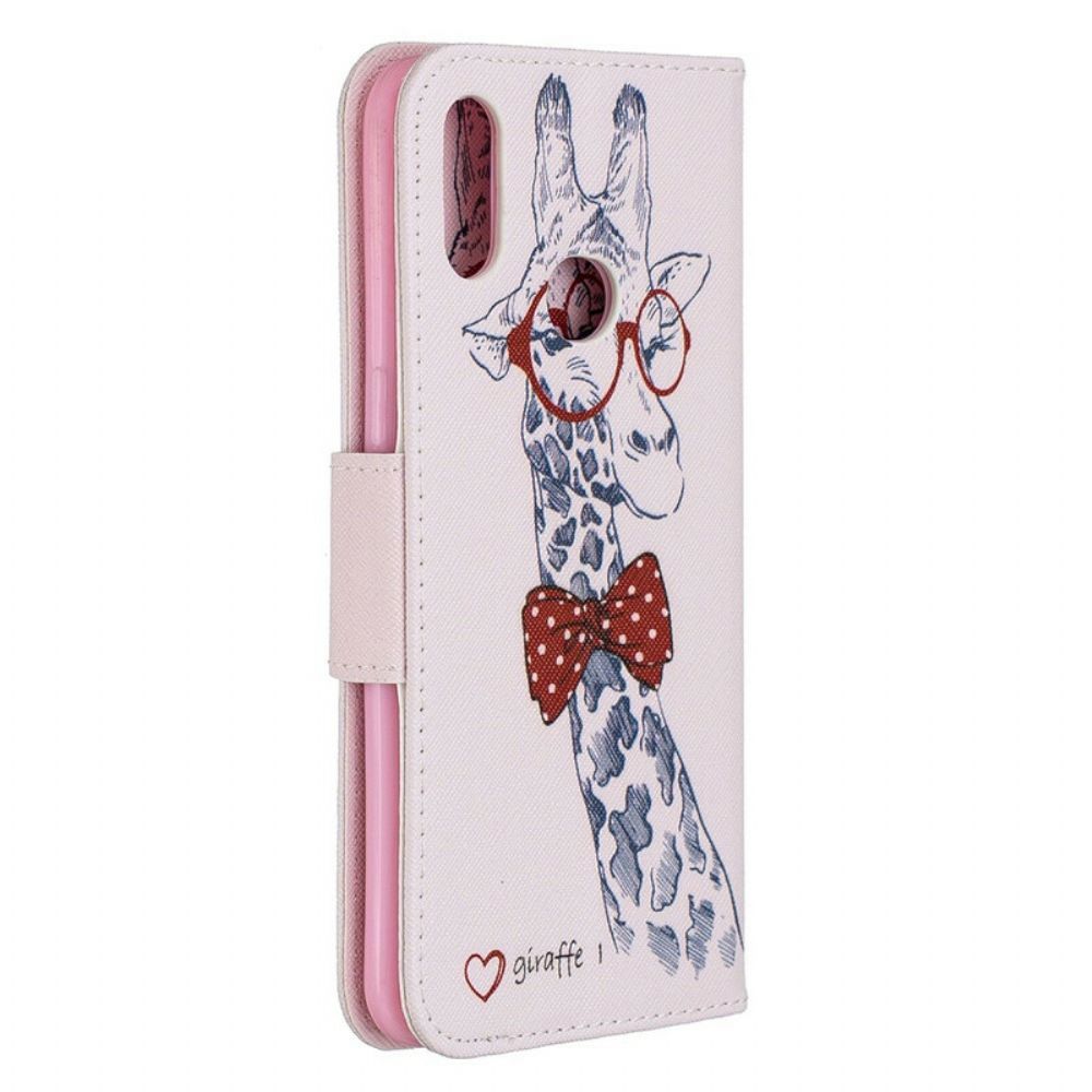 Flip Case Für Samsung Galaxy A10s Schlaue Giraffe